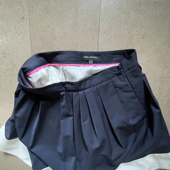 Fabulous Navy Blue &White Short Skirt w/ pockets by Pink Tartan-Sz.8 - Picture 4 of 10